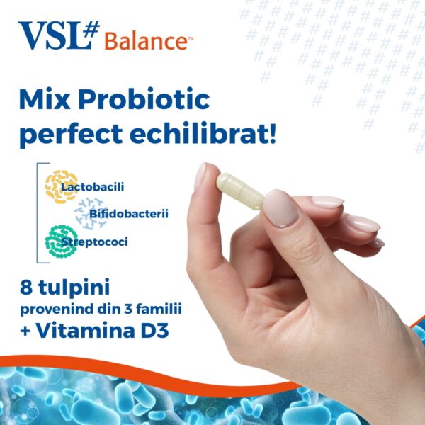 VSL#BALANCE Probiotic cu 90 mld UFC din 8 tulpini și Vitamina D - imagine 3