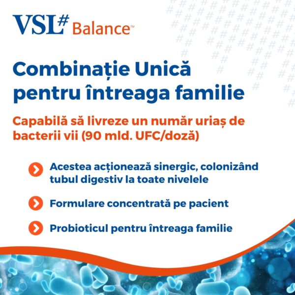 VSL#BALANCE Probiotic cu 90 mld UFC din 8 tulpini și Vitamina D - imagine 4