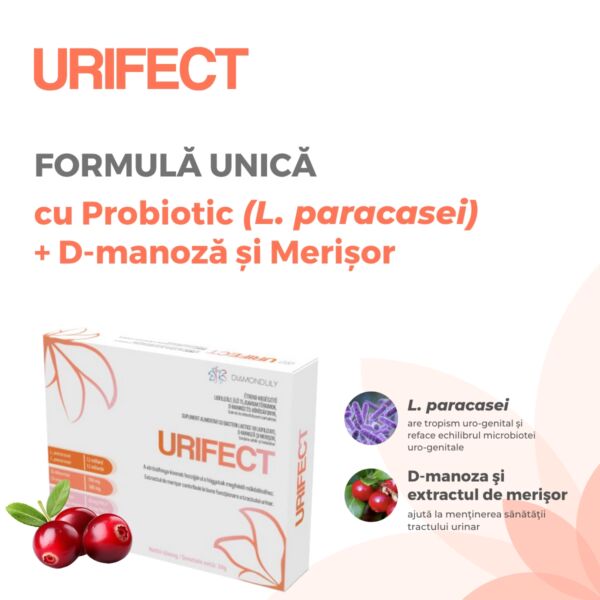 URIFECT Supliment cu probiotic pentru susținerea sănătății aparatului urinar - imagine 3