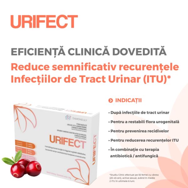 URIFECT Supliment cu probiotic pentru susținerea sănătății aparatului urinar - imagine 4